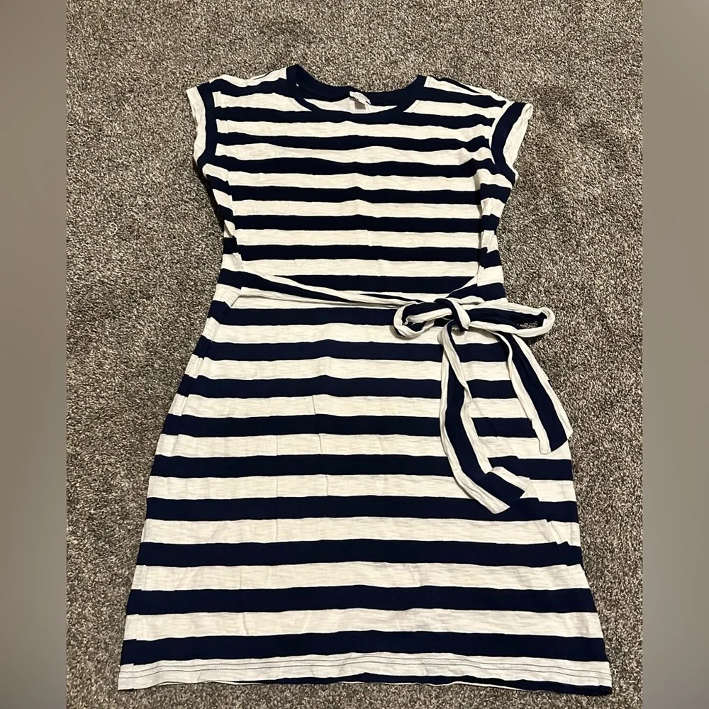 JCrew Factory Striped T-shirt Dress - Picture 1 of 6